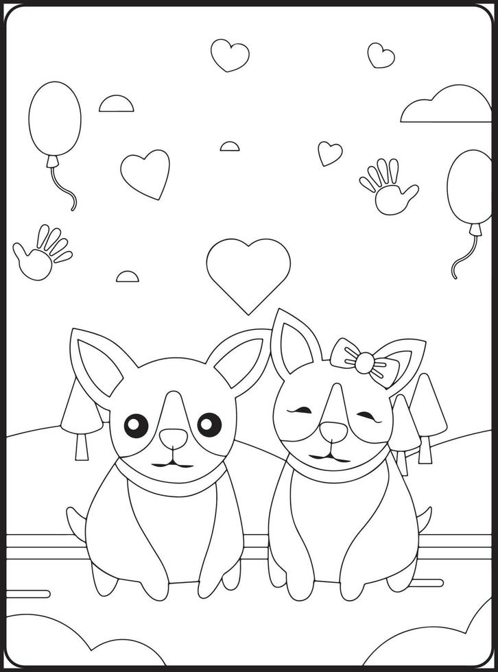 coloriages saint valentin vecteur