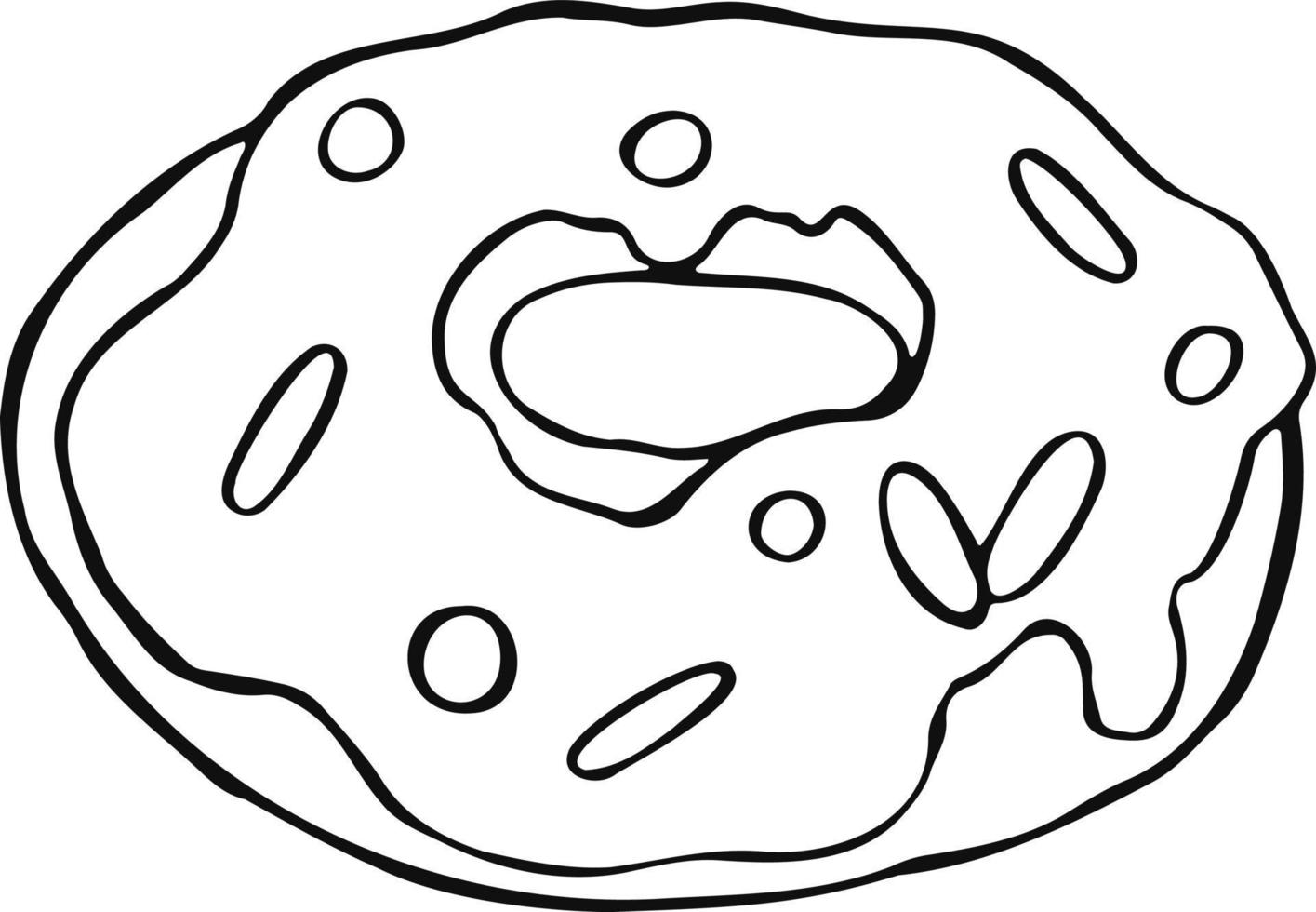 beignet, ligne de cupcake bagel isolé sur fond blanc. manuel. vecteur