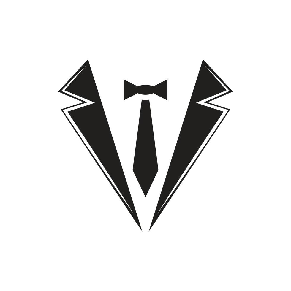 icône de cravate classique et costume homme de mode vecteur