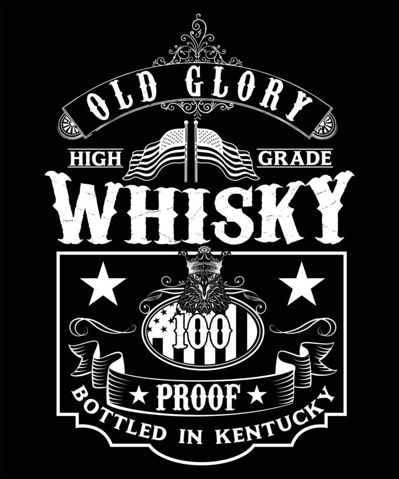 whisky de haute qualité old glory 100 preuve vecteur