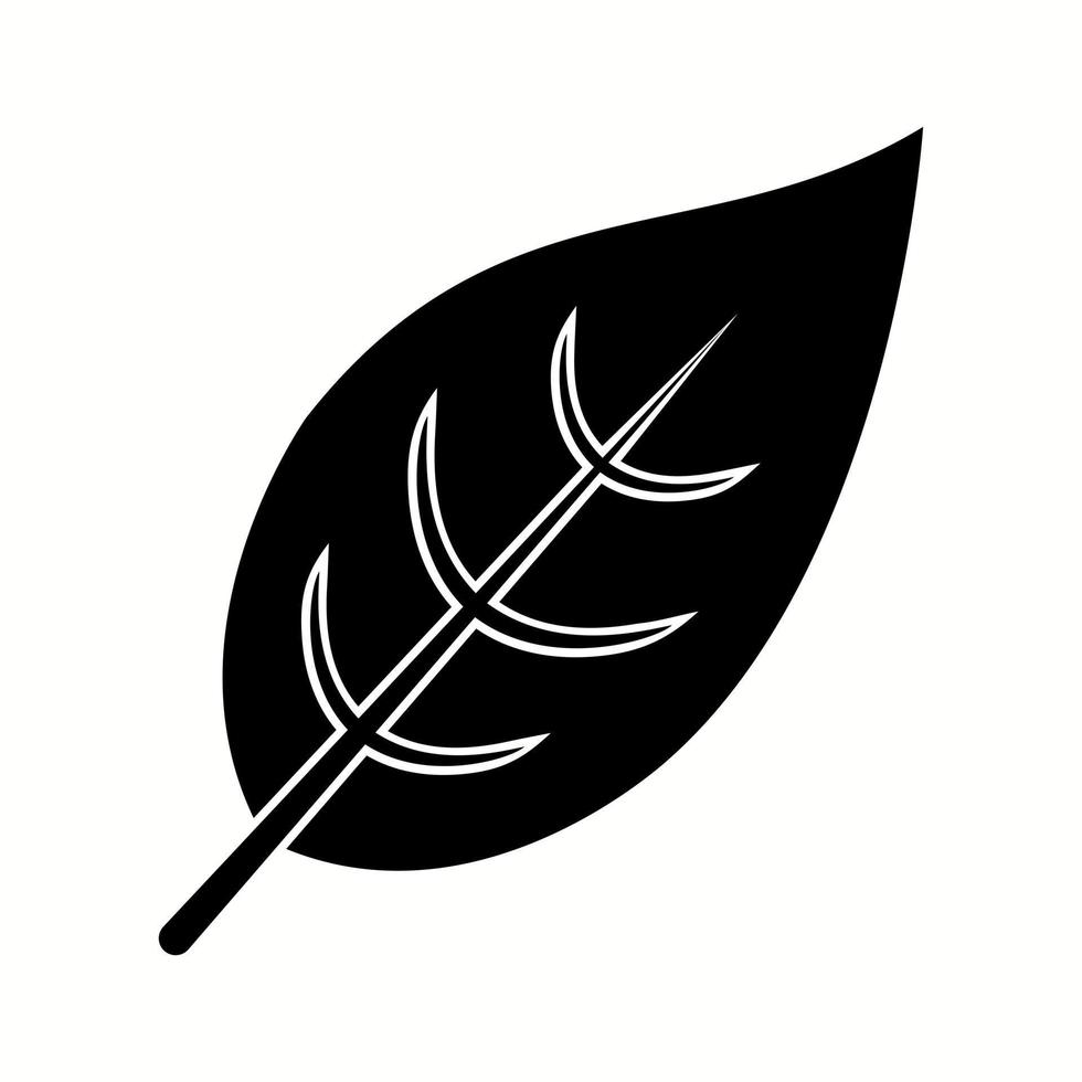 icône de glyphe de vecteur de feuille unique