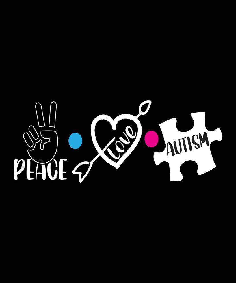 paix amour autisme t-shirt design.eps vecteur