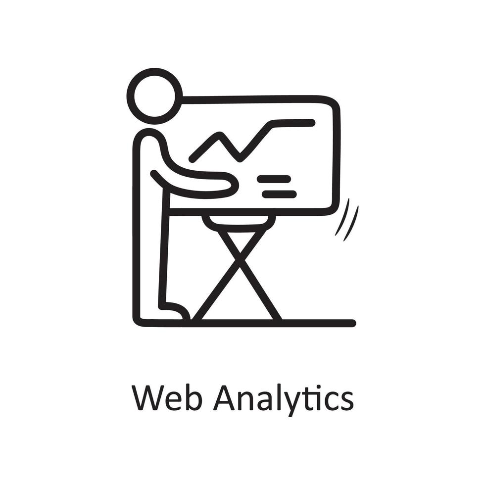 illustration de conception d'icône de contour de vecteur d'analyse Web. symbole d'entreprise sur fond blanc fichier eps 10