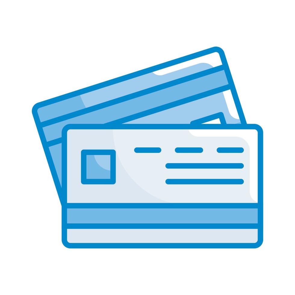 illustration de style de vecteur de carte de crédit. icône de couleur bleue affaires et finances.