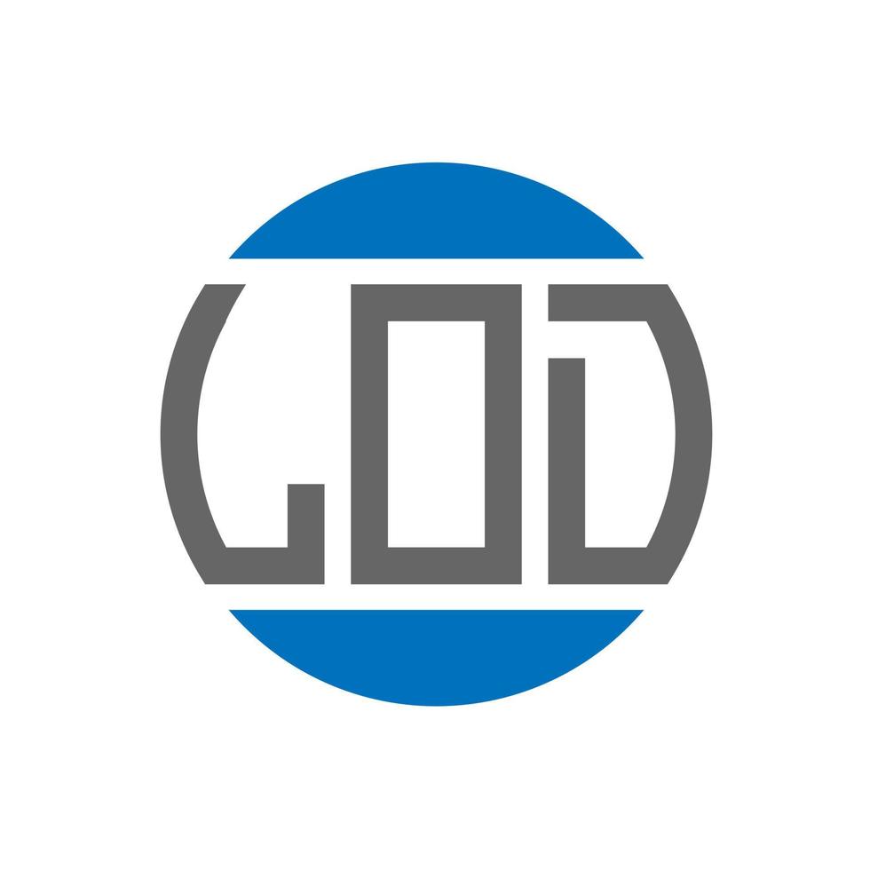 création de logo de lettre lod sur fond blanc. concept de logo de cercle d'initiales créatives lod. conception de lettre lod. vecteur