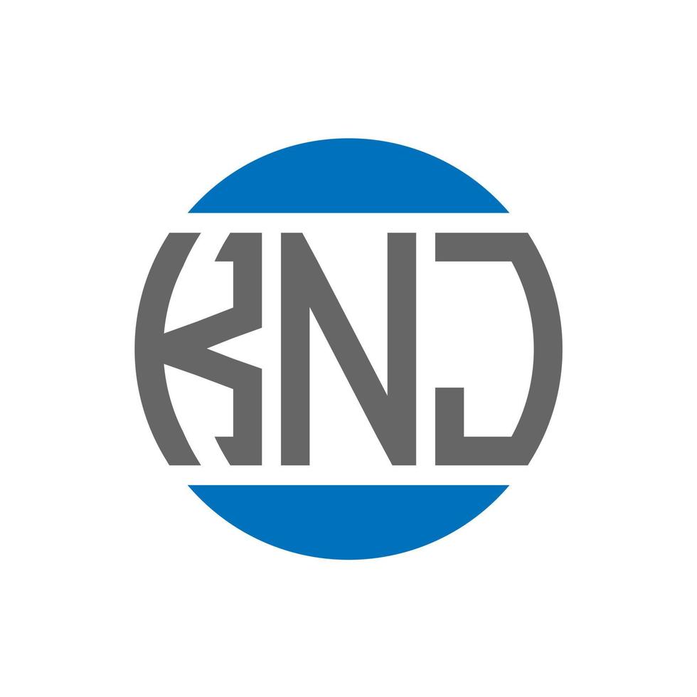 création de logo de lettre knj sur fond blanc. concept de logo de cercle d'initiales créatives knj. conception de lettre knj. vecteur