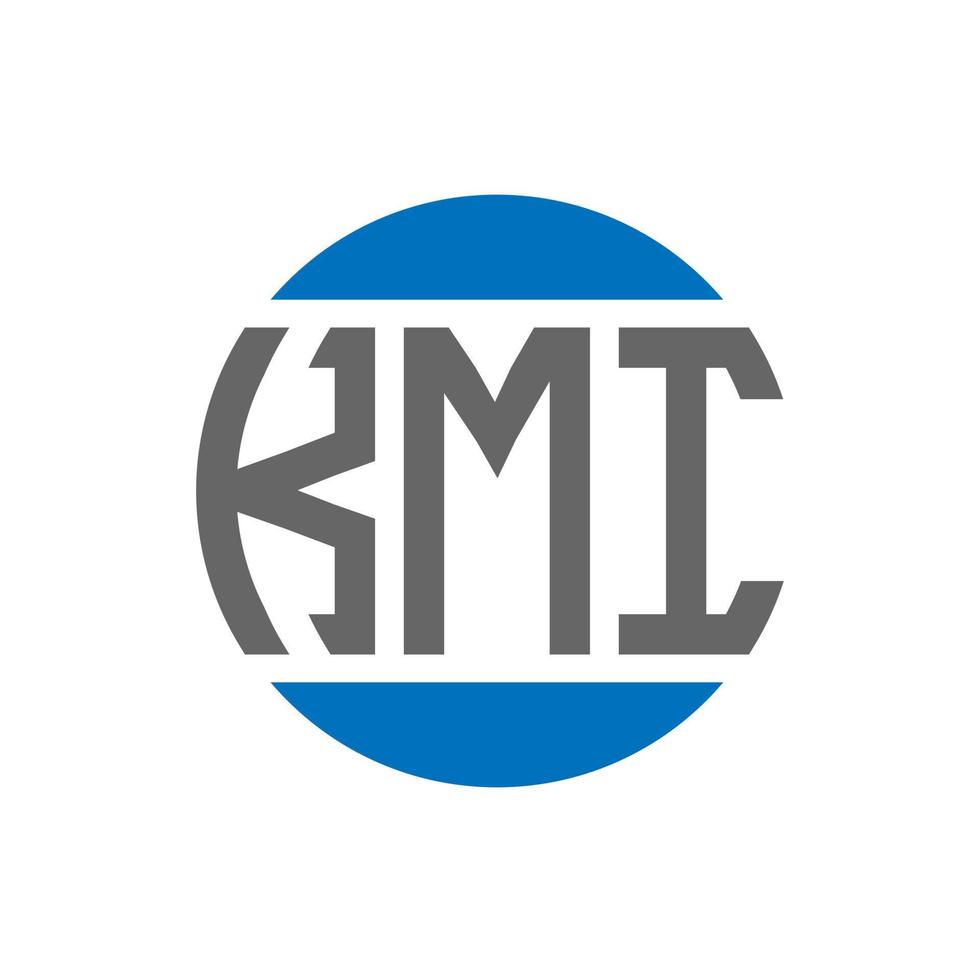 création de logo de lettre kmi sur fond blanc. concept de logo de cercle d'initiales créatives kmi. conception de lettre kmi. vecteur