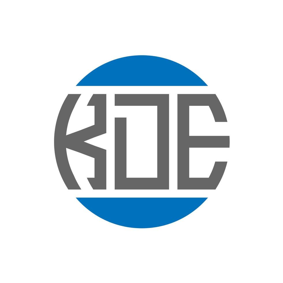 création de logo de lettre kde sur fond blanc. concept de logo de cercle d'initiales créatives kde. conception de lettre kde. vecteur