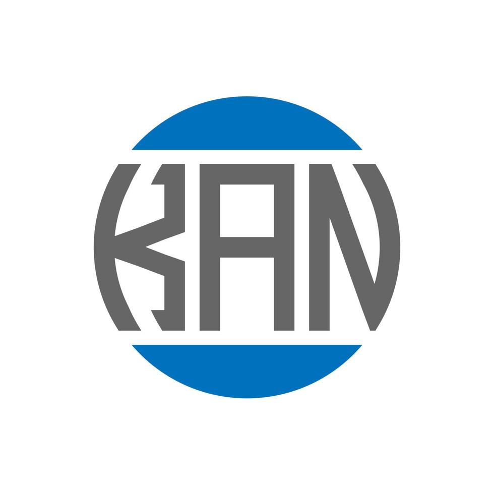 création de logo de lettre kan sur fond blanc. concept de logo de cercle d'initiales créatives kan. conception de lettre kan. vecteur