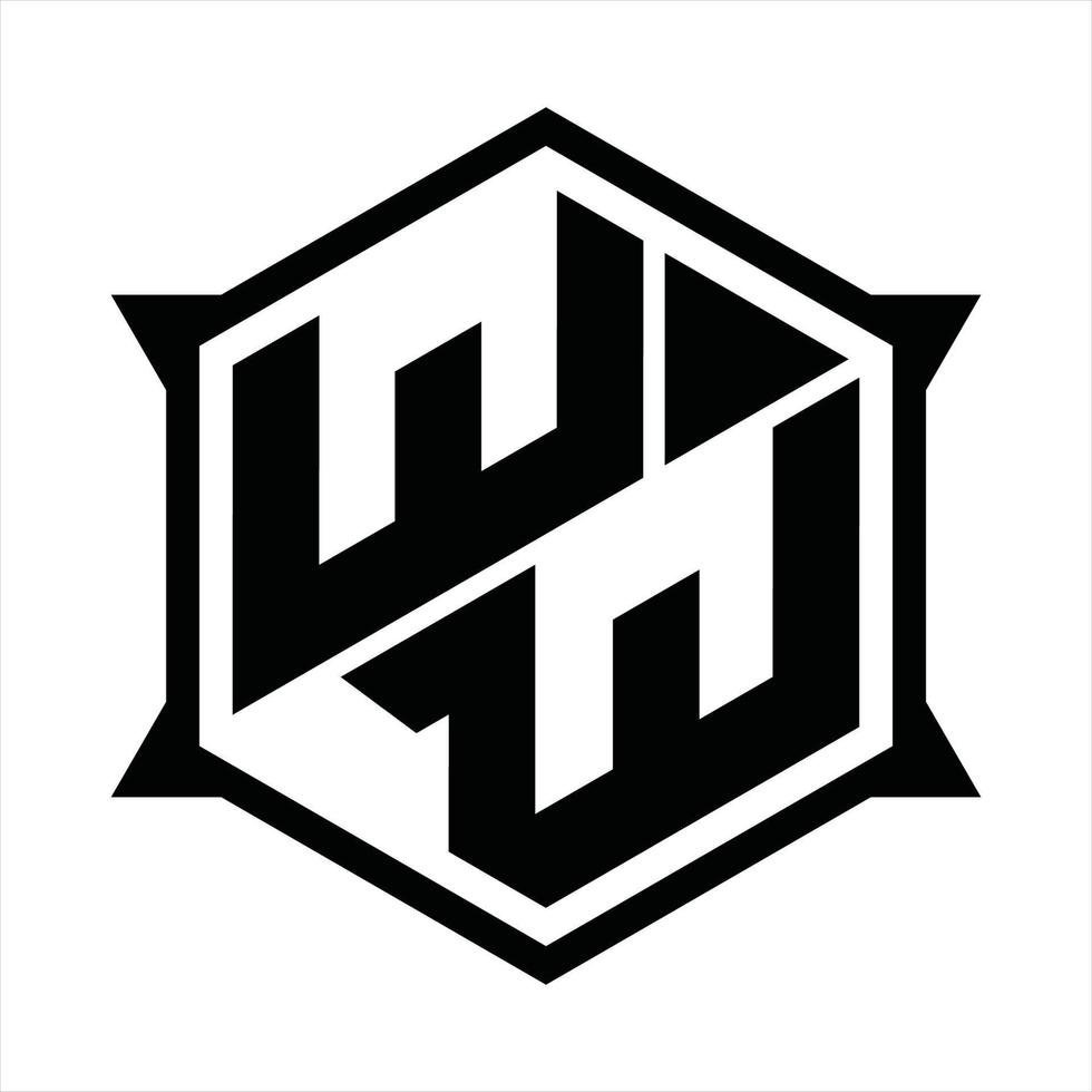 modèle de conception de monogramme logo ww vecteur