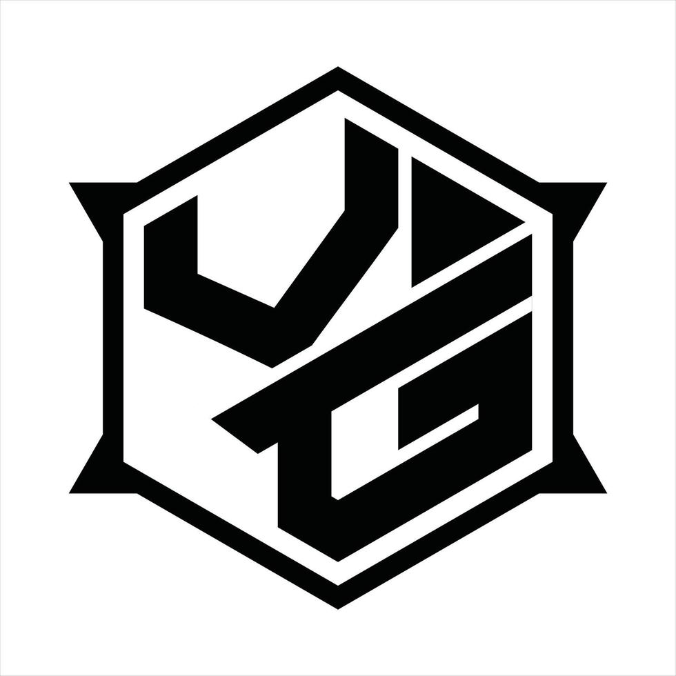 modèle de conception de monogramme logo vg vecteur
