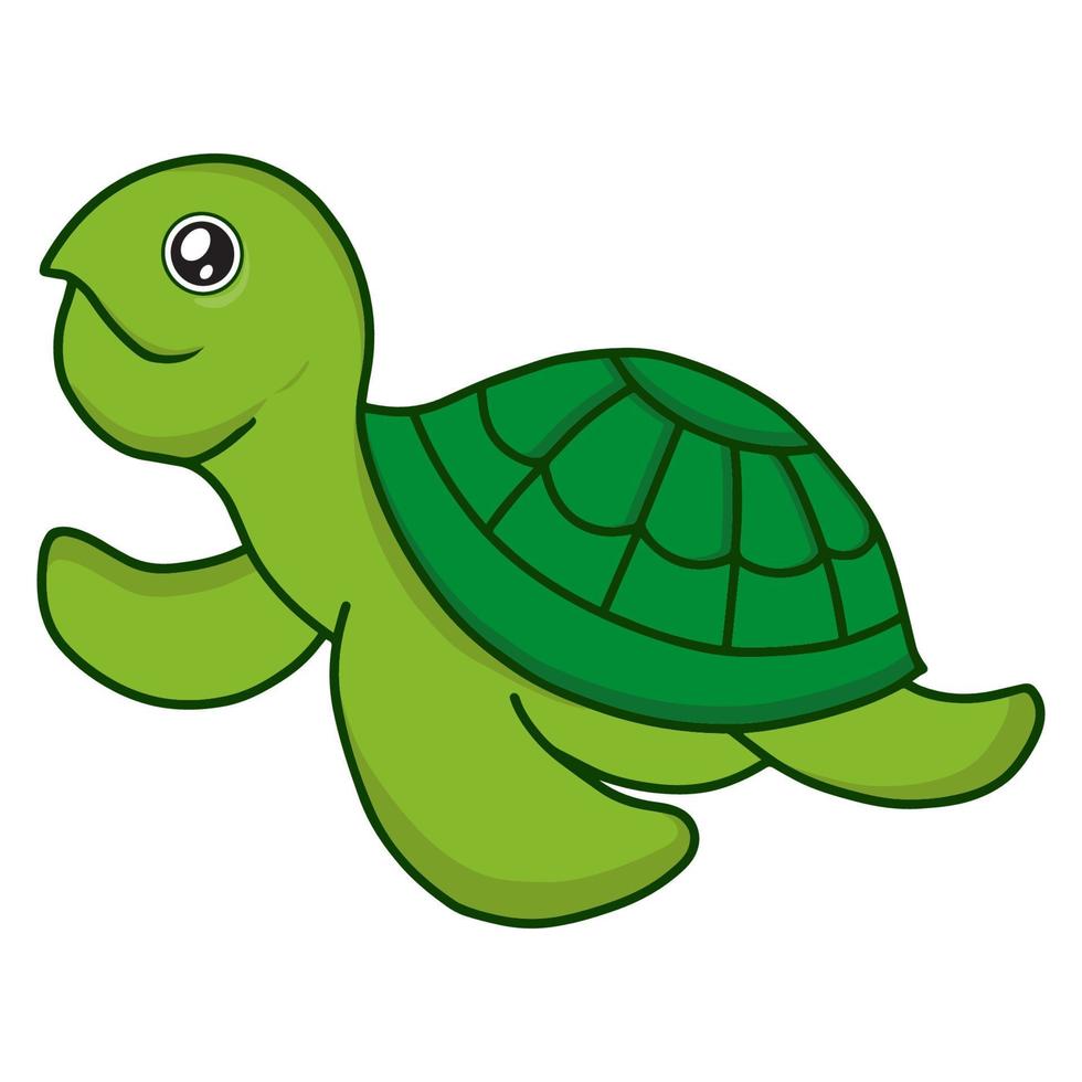 personnages de dessins animés mignons de tortue de sourire. coloriage d'animaux. illustration vectorielle plane isoler sur fond blanc. vecteur