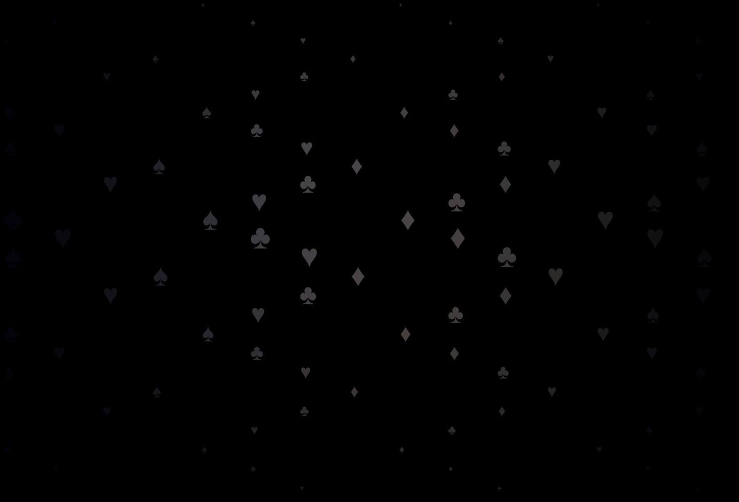 modèle vectoriel noir foncé avec des symboles de poker.