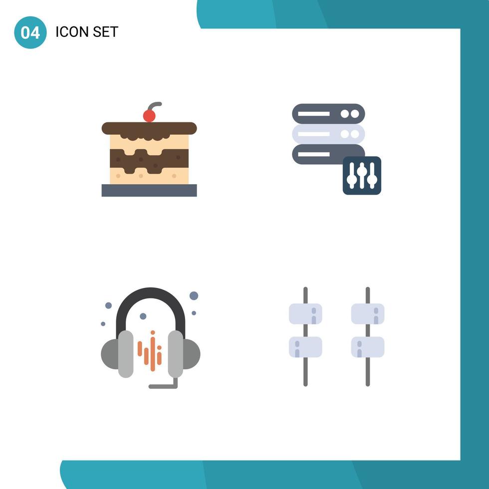 pack d'icônes vectorielles stock de 4 signes et symboles de ligne pour les éléments de conception vectoriels modifiables de guimauve de serveur de nourriture sonore de boulangerie vecteur