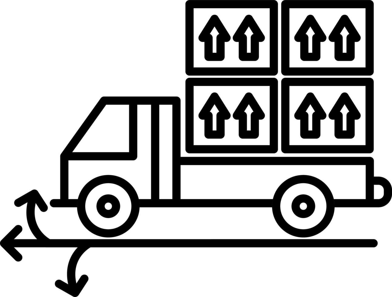 icône de ligne de plusieurs points de livraison vecteur