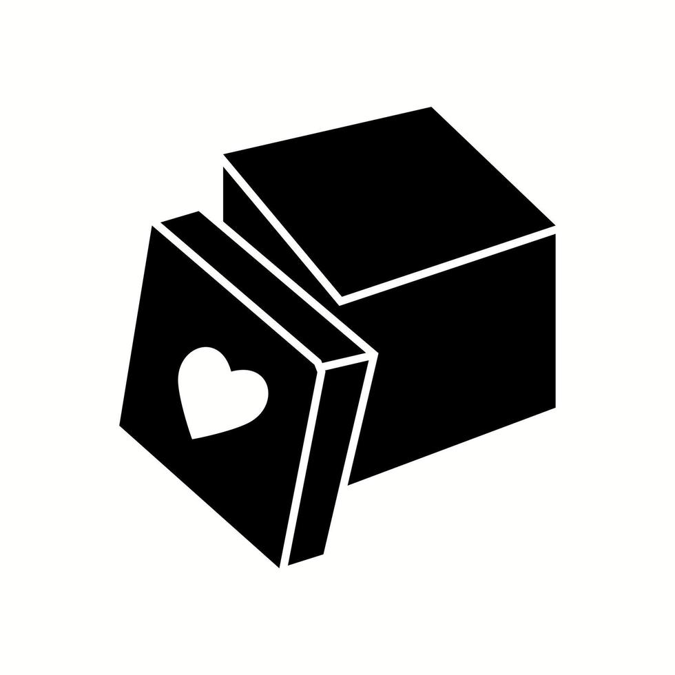 icône de glyphe de vecteur de cadeau ouvert unique