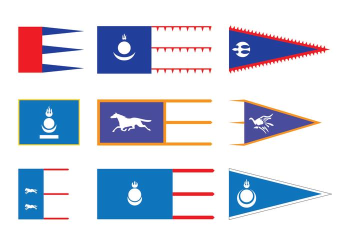 Vecteurs de drapeau mongol vecteur