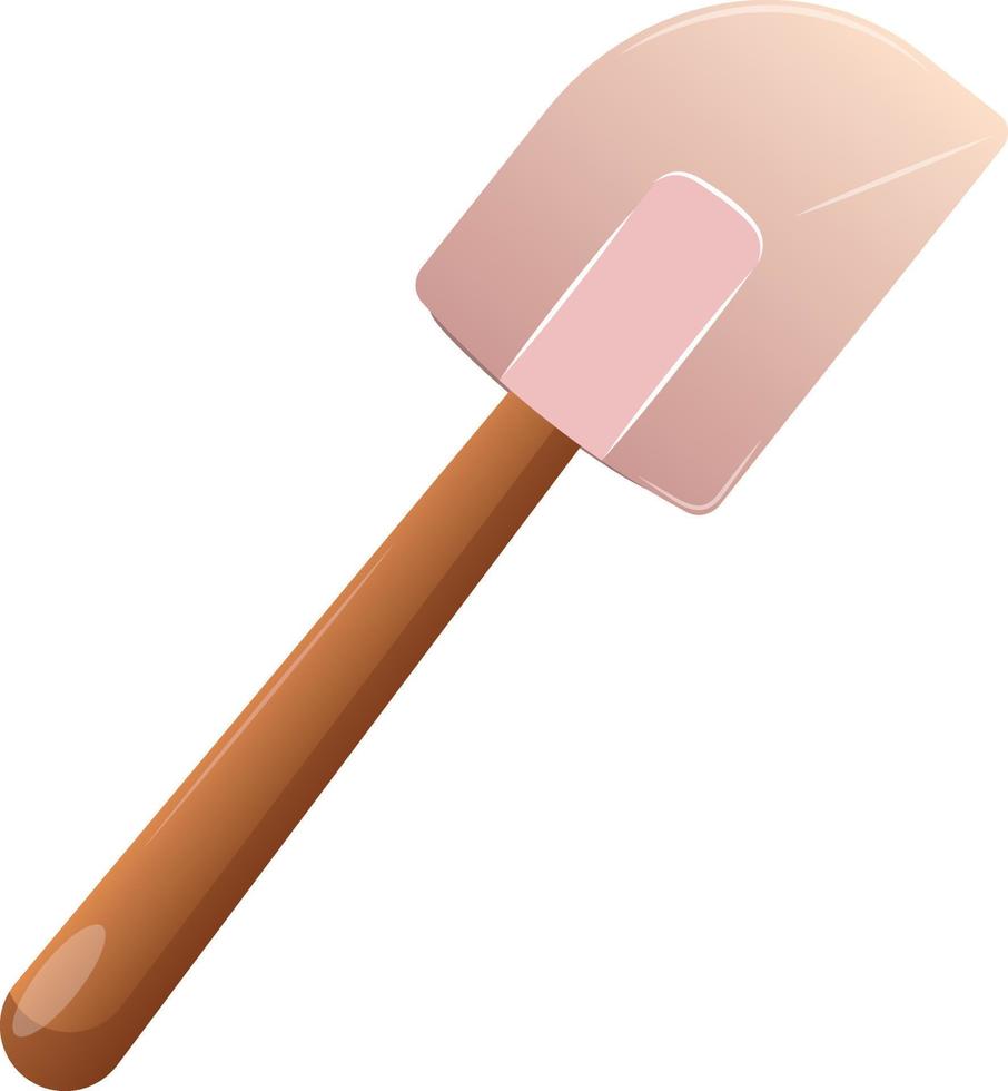 spatule culinaire en bois. outil de cuisson pour pâtisserie. éléments de cuisson pour la cuisson et la pâtisserie. parfait comme table, arrière-plan pour les articles. vecteur de spatule à crème.