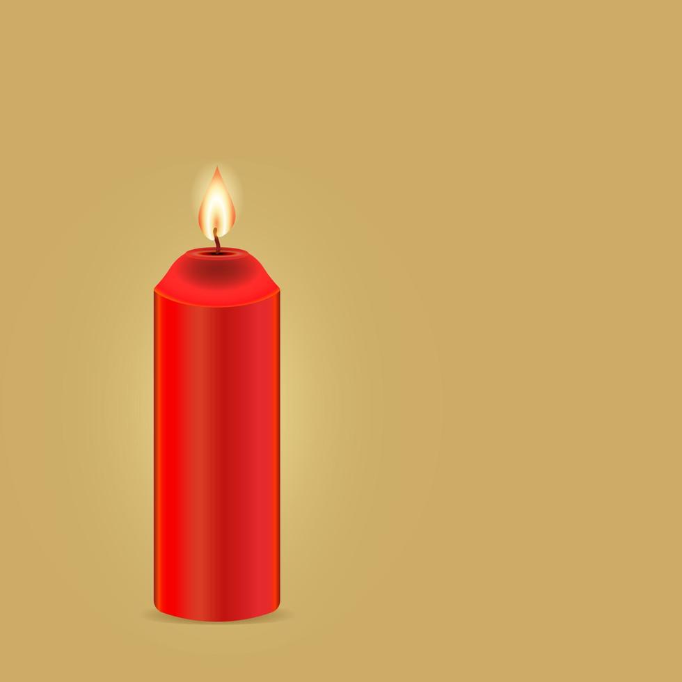bougies allumées rouges de noël. décorations festives et articles pour toute décoration de fond. espace pour le texte vecteur