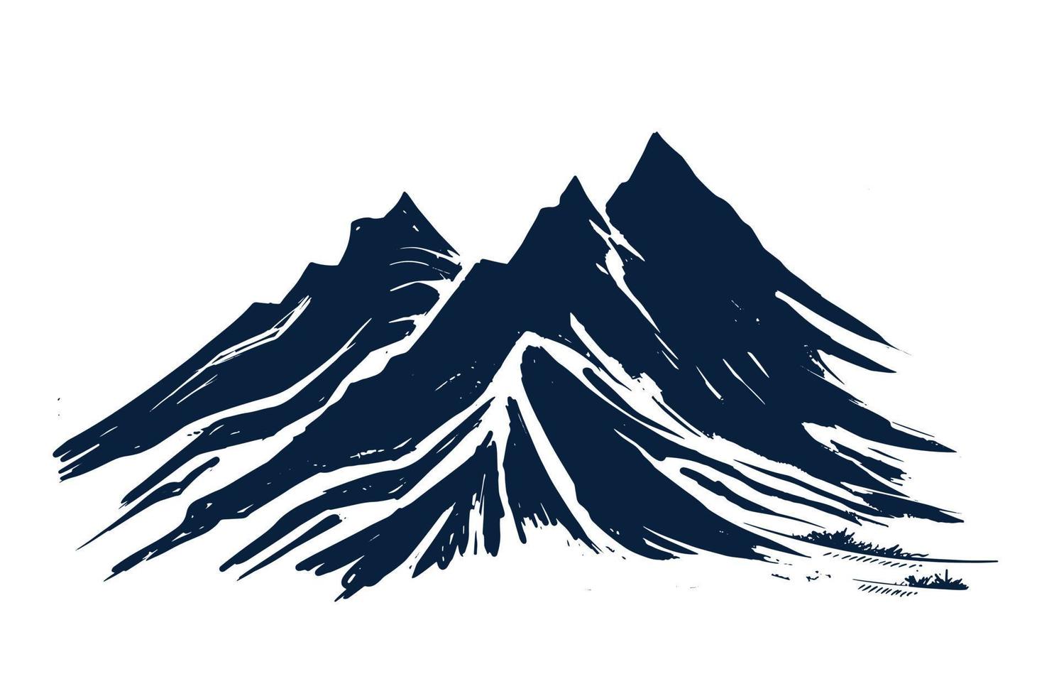 paysage de montagne, style de croquis, illustrations vectorielles vecteur