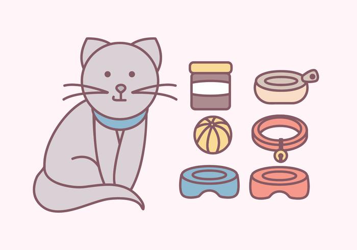 Vecteur Cute Cats Accessories