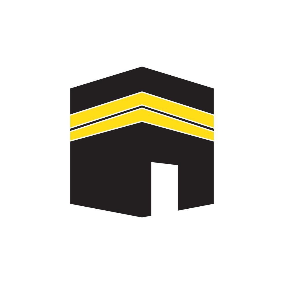 icône de vecteur kaaba. la Mecque du culte pour les musulmans, création de logo