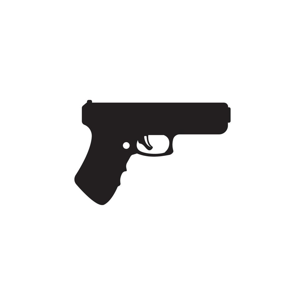 icône de pistolet. vecteur d'arme. logo d'illustration d'équipement militaire