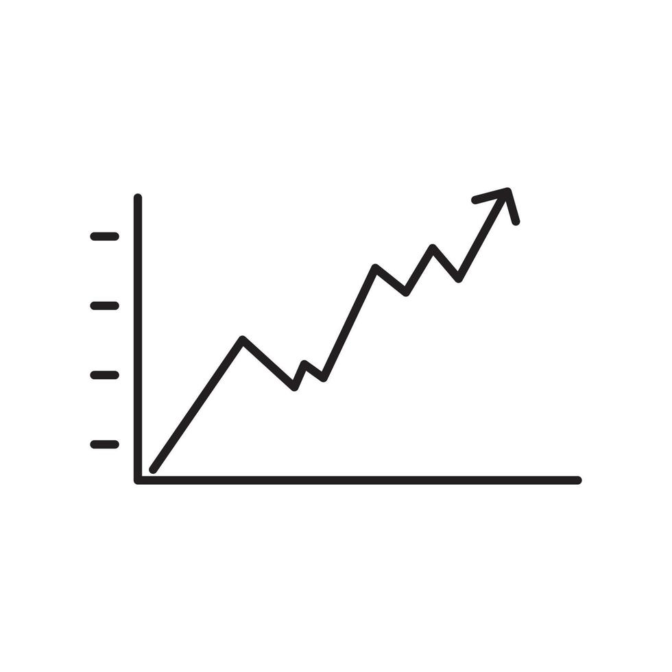 graphique boursier croissance à l'envers icône signe symbole conception vecteur