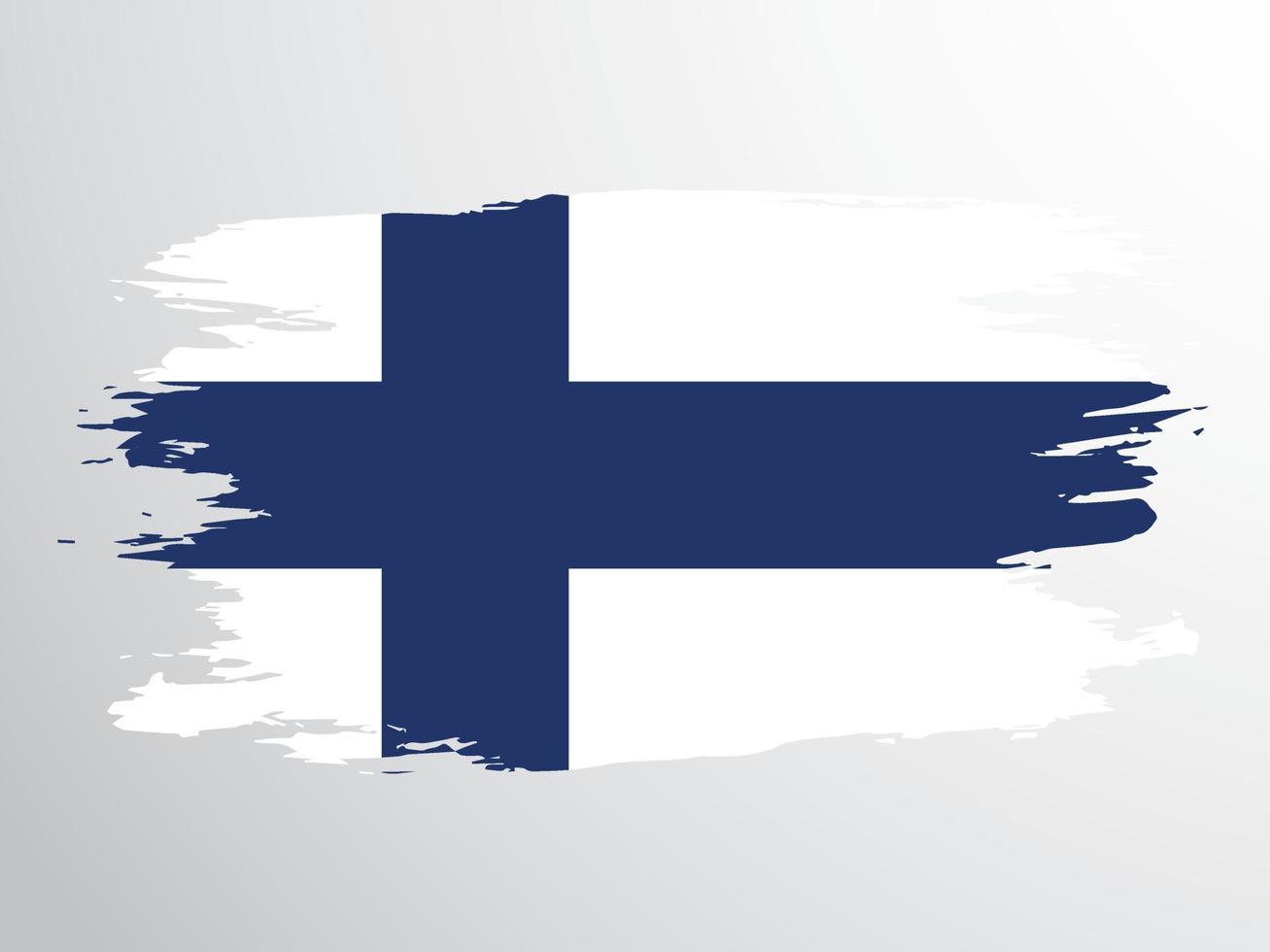 drapeau de vecteur de Finlande dessiné avec un pinceau.