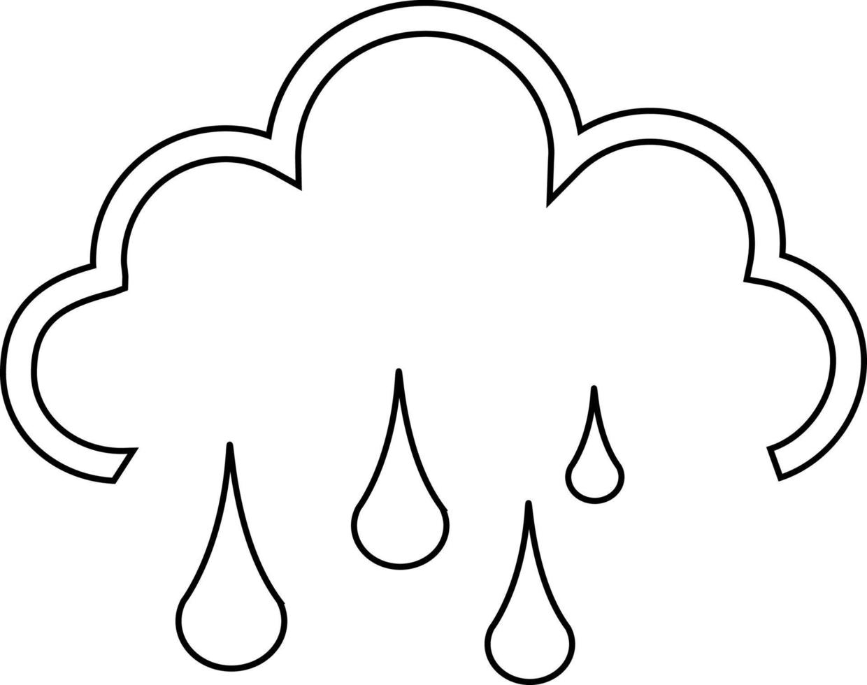 nuage avec icône météo pluie. vecteur