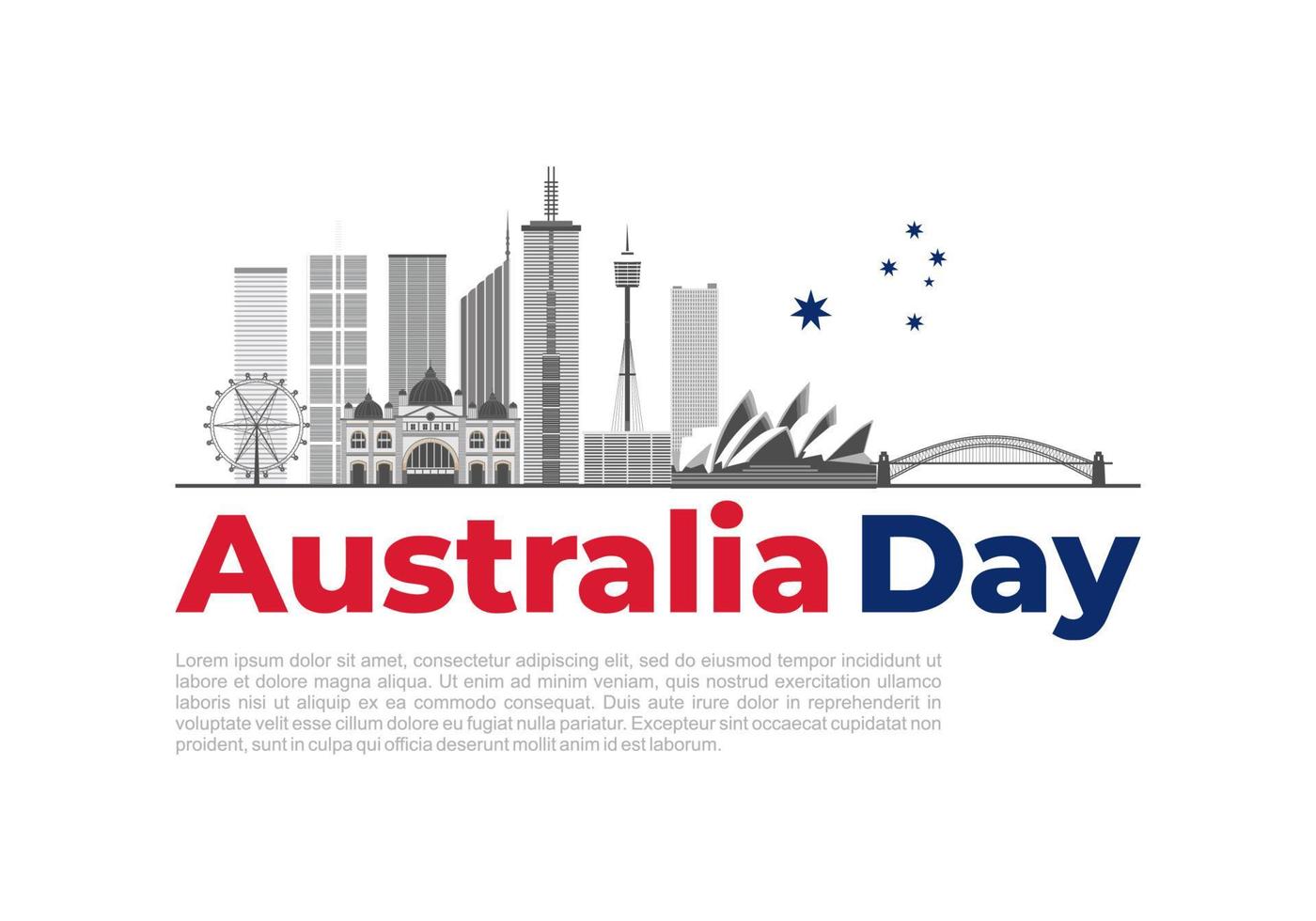 fond de joyeux jour de l'australie célébré le 26 janvier. vecteur