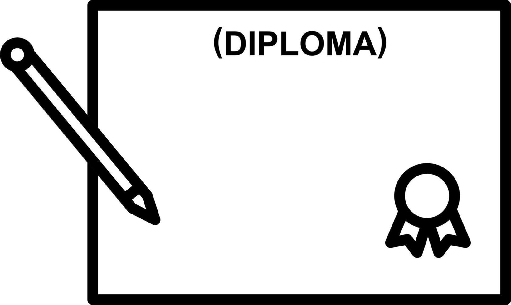 icône de ligne de diplôme vecteur