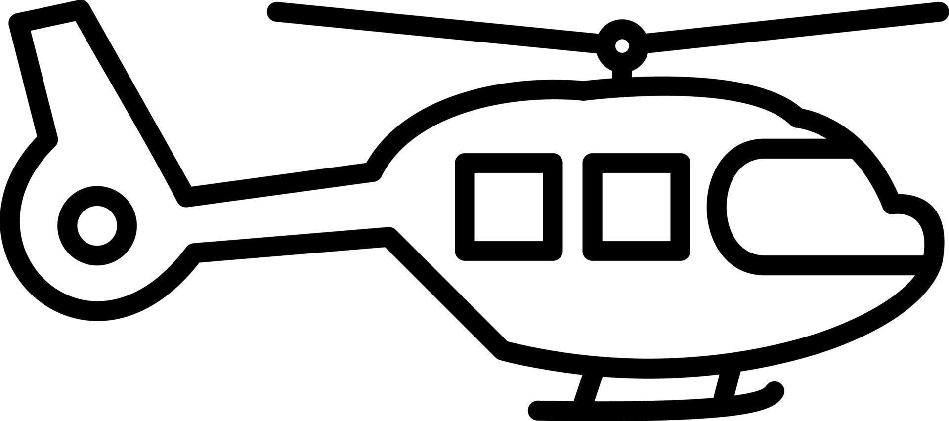 icône de ligne d'hélicoptère vecteur