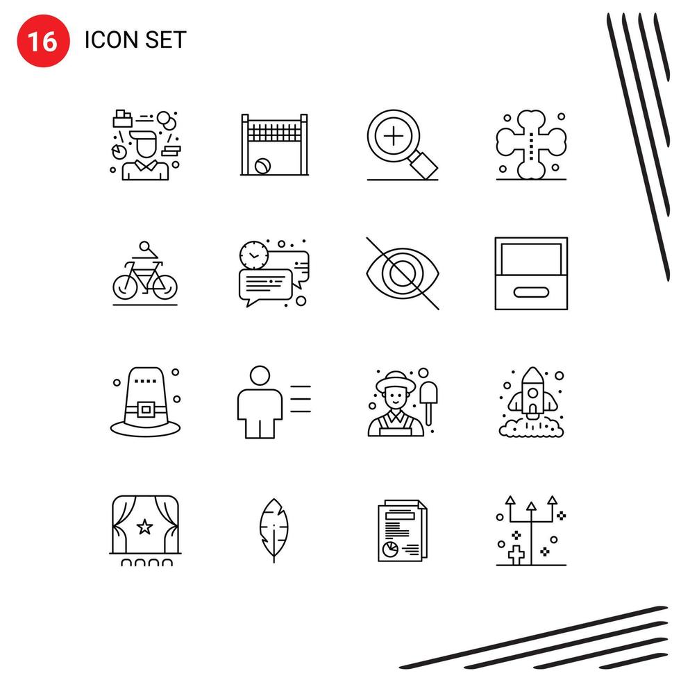 pack d'interface utilisateur de 16 contours de base d'éléments de conception vectoriels modifiables vecteur