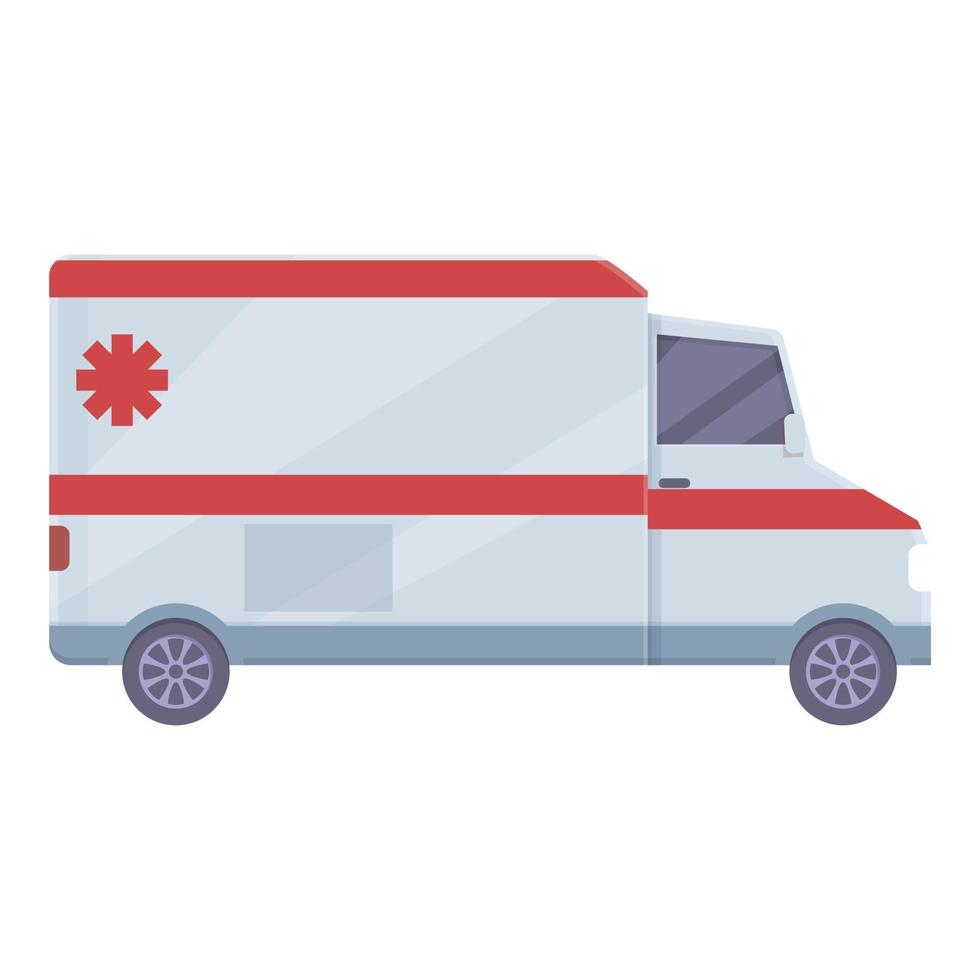 vecteur de dessin animé d'icône d'ambulance de sécurité. véhicule d'urgence