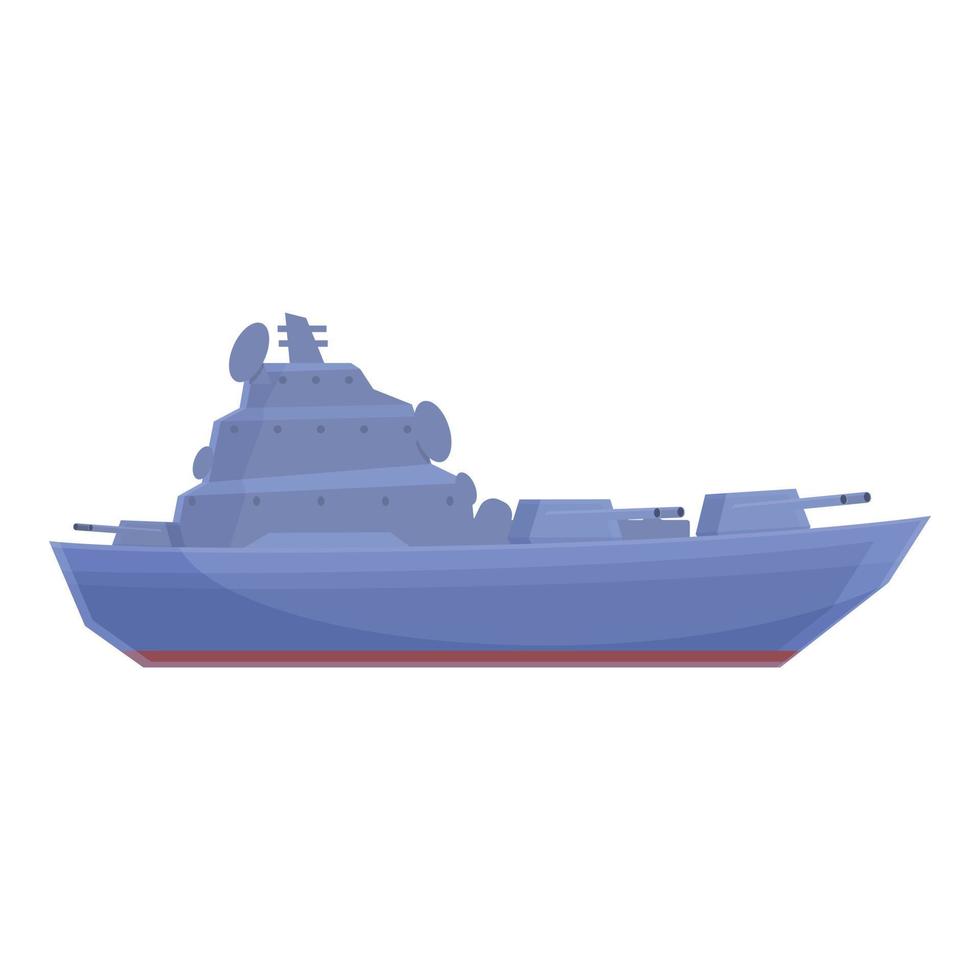 vecteur de dessin animé d'icône de navire de guerre supérieur. navire militaire