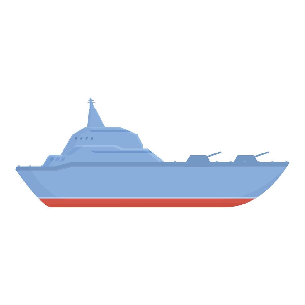vecteur de dessin animé d'icône de navire militaire. navire de la marine