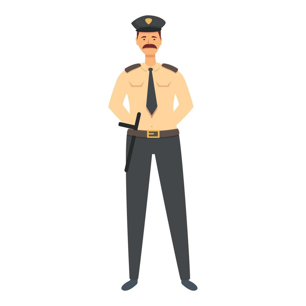 vecteur de dessin animé d'icône de garde de propriété. policier