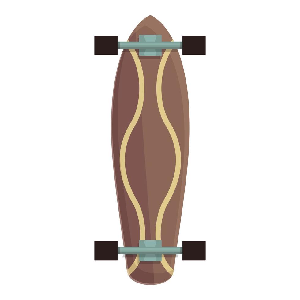 vecteur de dessin animé d'icône de longboard de bureau. équipement de skate