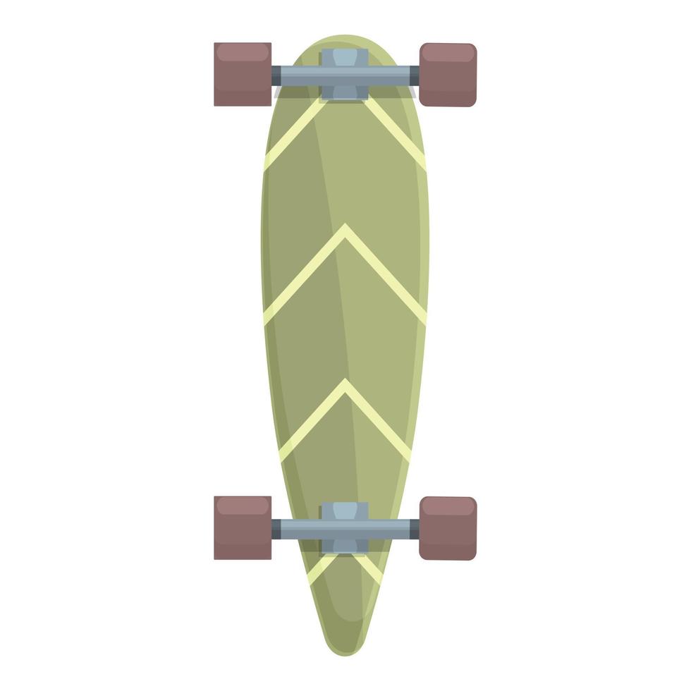 vecteur de dessin animé icône longboard vert. planche rétro