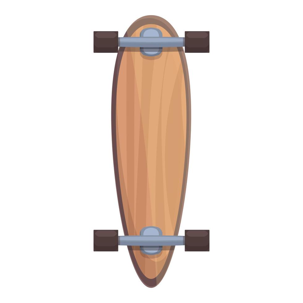 vecteur de dessin animé d'icône de longboard de roue. planche rétro