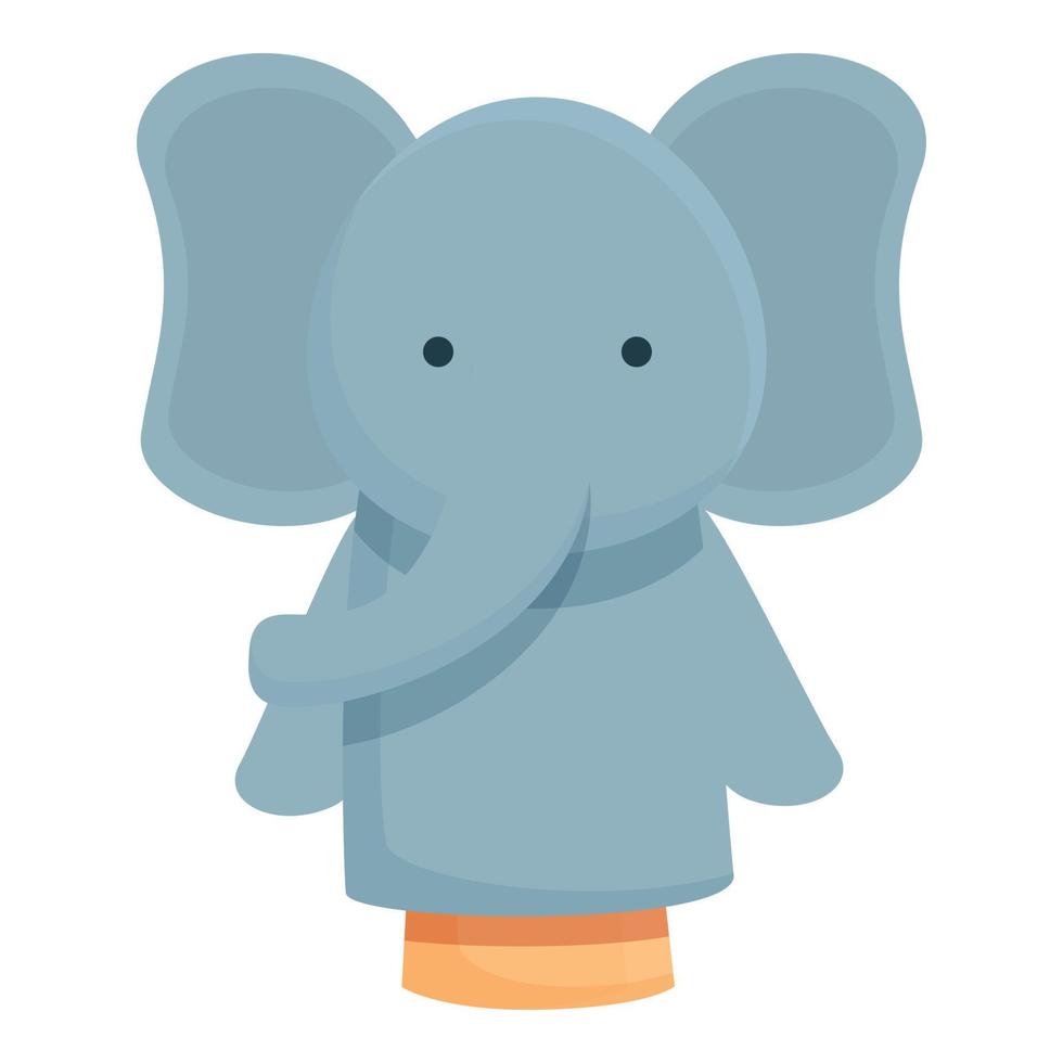 vecteur de dessin animé d'icône d'éléphant de marionnette. scène de spectacle