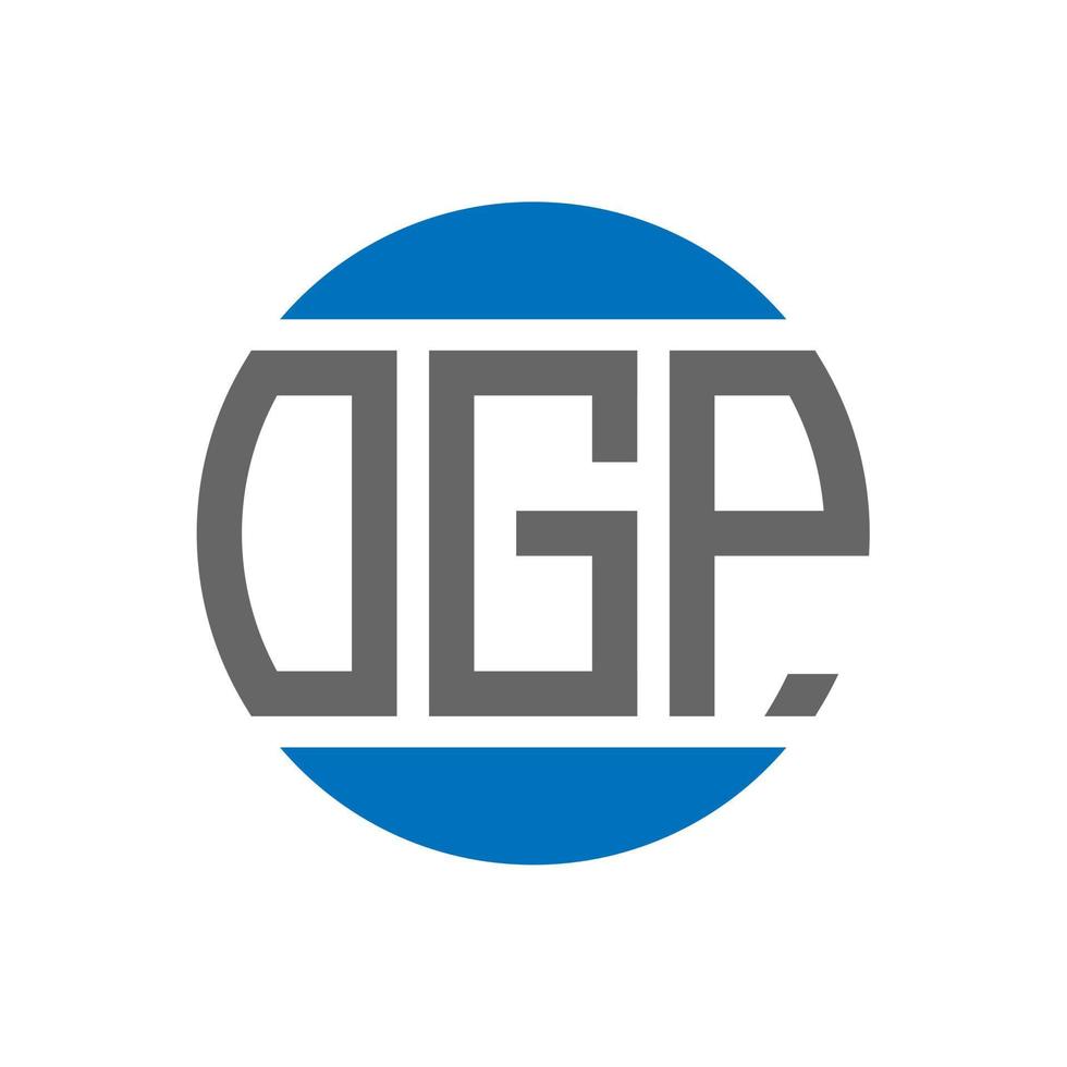 création de logo de lettre ogp sur fond blanc. concept de logo de cercle d'initiales créatives ogp. conception de lettre ogp. vecteur
