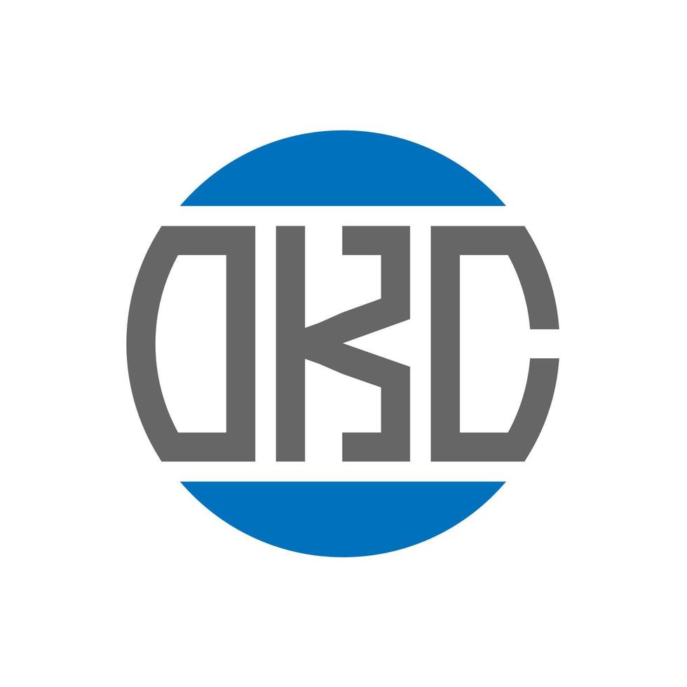 création de logo de lettre okc sur fond blanc. concept de logo de cercle d'initiales créatives okc. conception de lettre okc. vecteur