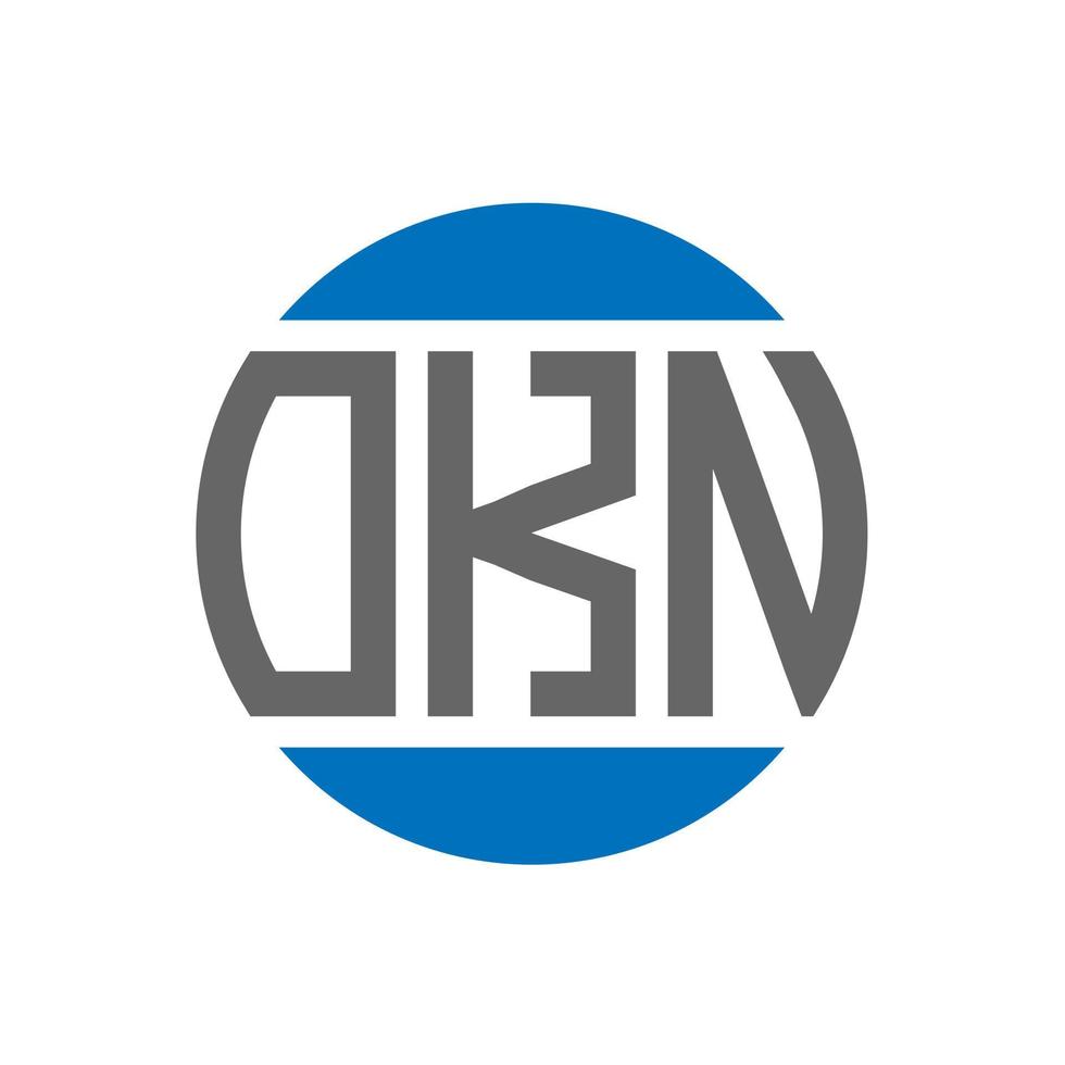 création de logo de lettre okn sur fond blanc. okn concept de logo de cercle d'initiales créatives. conception de lettre okn. vecteur