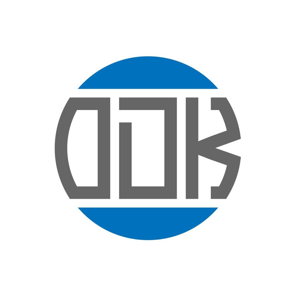 création de logo de lettre odk sur fond blanc. concept de logo de cercle d'initiales créatives odk. conception de lettre odk. vecteur