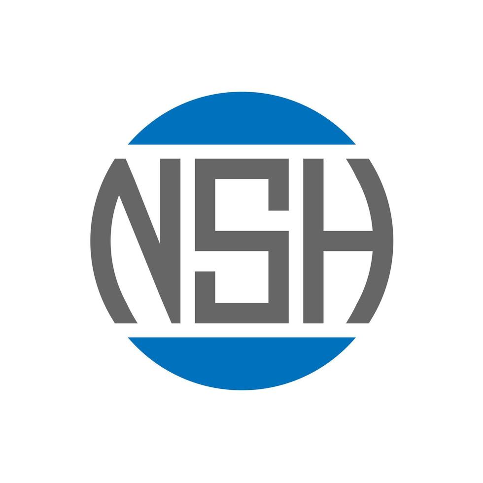 création de logo de lettre nsh sur fond blanc. concept de logo de cercle d'initiales créatives nsh. conception de lettre nsh. vecteur