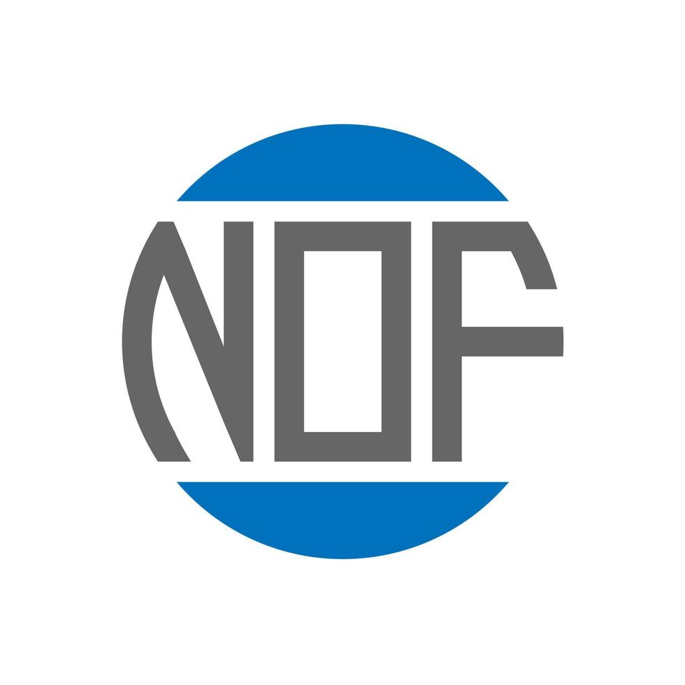 création de logo de lettre nof sur fond blanc. concept de logo de cercle d'initiales créatives nof. pas de conception de lettre. vecteur