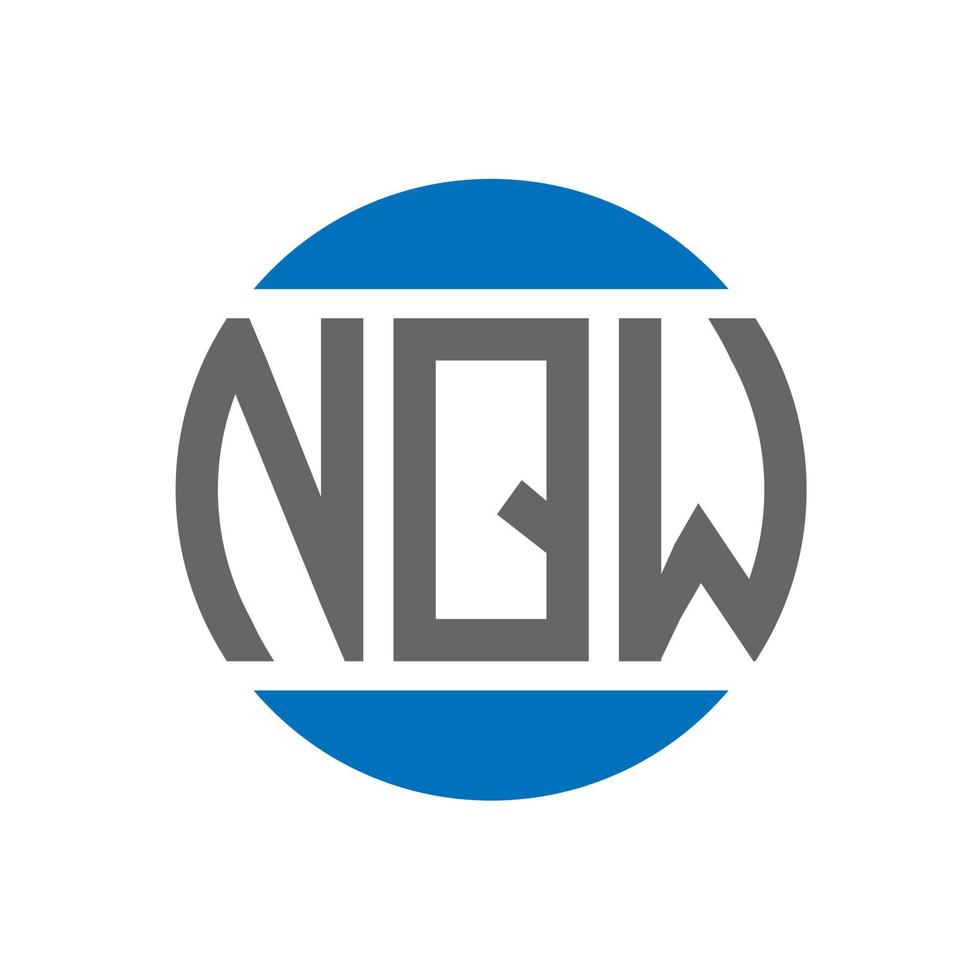création de logo de lettre nqw sur fond blanc. concept de logo de cercle d'initiales créatives nqw. conception de lettre nqw. vecteur