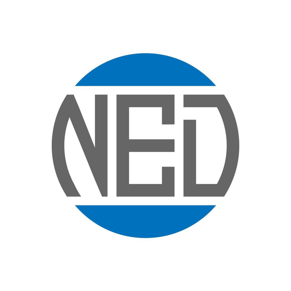 création de logo de lettre nd sur fond blanc. concept de logo de cercle d'initiales créatives ned. conception de lettre ned. vecteur